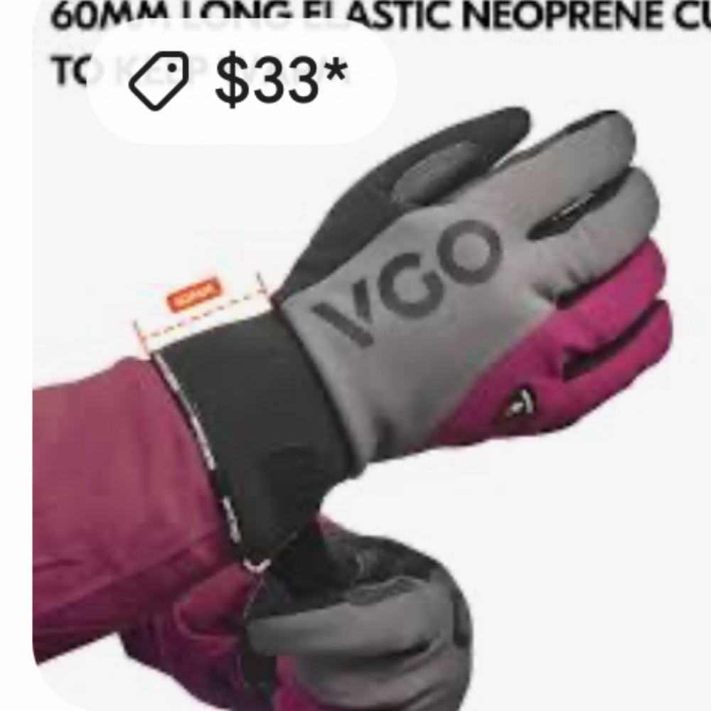 Women's Pink and Gray Gloves